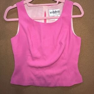 Missoni Sleeveless Pink Tailored Top Size M vintage y2k